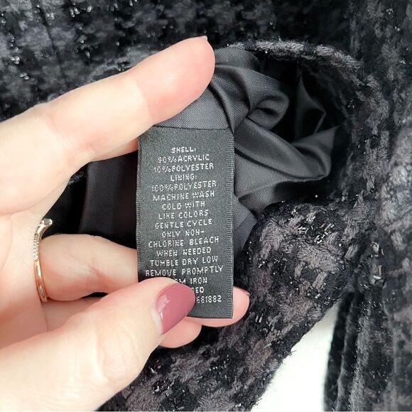 Mossimo Jacket Houndstooth Women's M Black Gray Silver Plaid Twill Blazer Lined - Picture 6 of 9